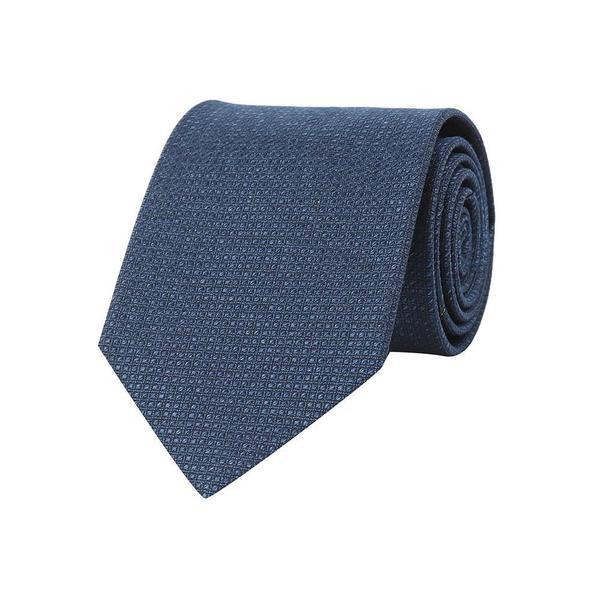 シルク混紡 斜線 キュービック ワンポイント ネクタイ ネイビー__DLF1ACF1207N1