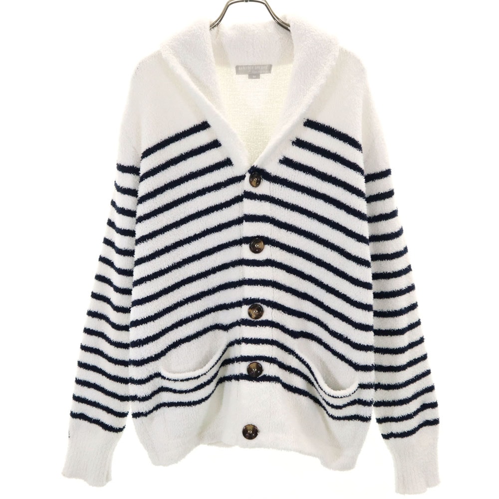 ボーダー柄 長袖 カーディガン M ホワイト×ネイビー ×ロンハーマン メンズ
