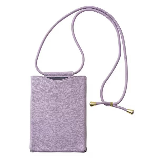 （まとめ買い）モチハコビ リサイクルフェイクレザー スマホショルダーポーチ ラベンダー UTL053 [x3]