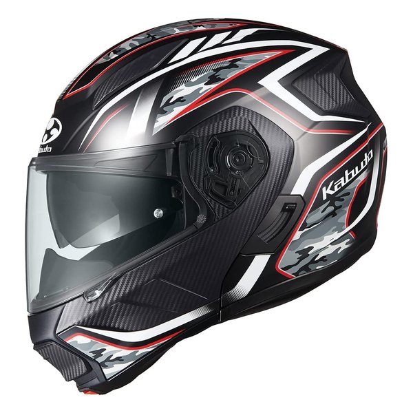 オージーケーカブト リュウキ エナジー フラットブラックレッド Lサイズ