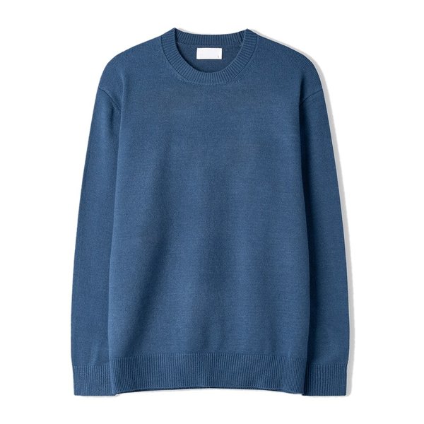 メンズロイベーシックモダルラウンドニット SG-KN-Q027-ディープブルー