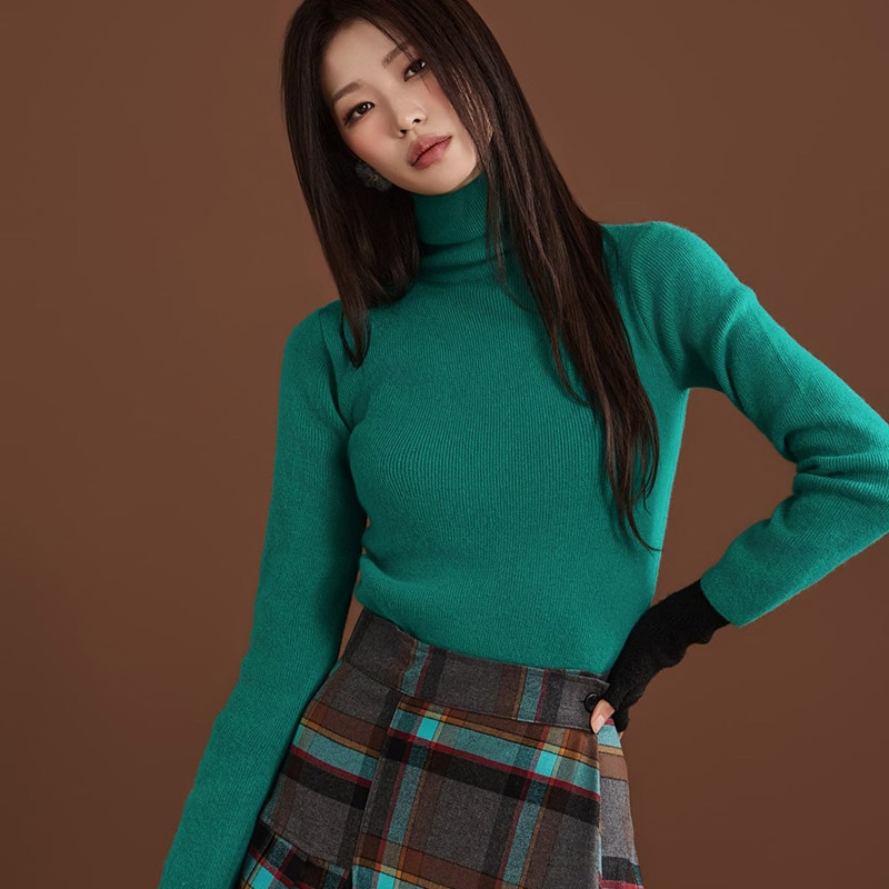 E3230 タートルネック ウール ニット