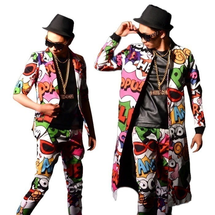 ステージ衣装 ファッション JAZZ DS ストリート系 B系 細身 スリム 洋服 スーツ男性用 演出服 ダンスウェアスター ダンスウェア ダンスウエア トップス ダンスパンツ HIPHOP 舞台服