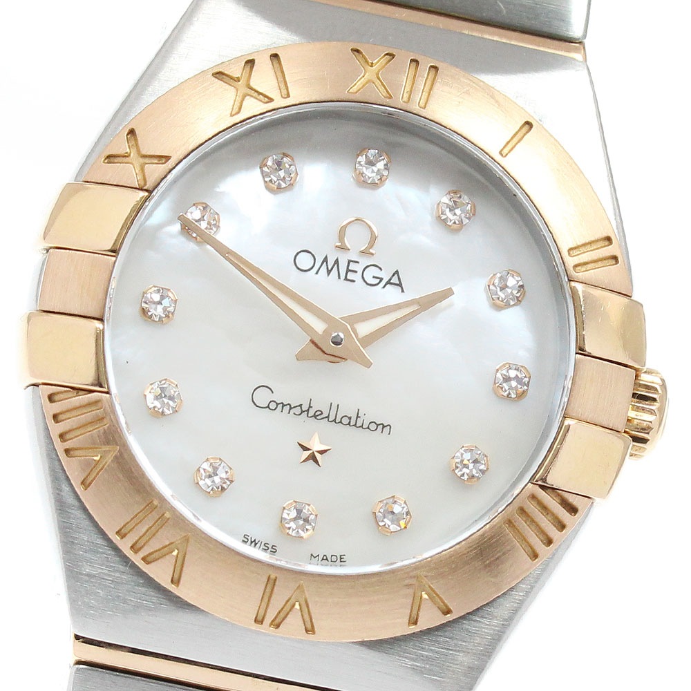 オメガ OMEGA 123.20.24.60.55.001 コンステレーション ブラッシュ 12Pダイヤ クォーツ レディース _950677【中古】