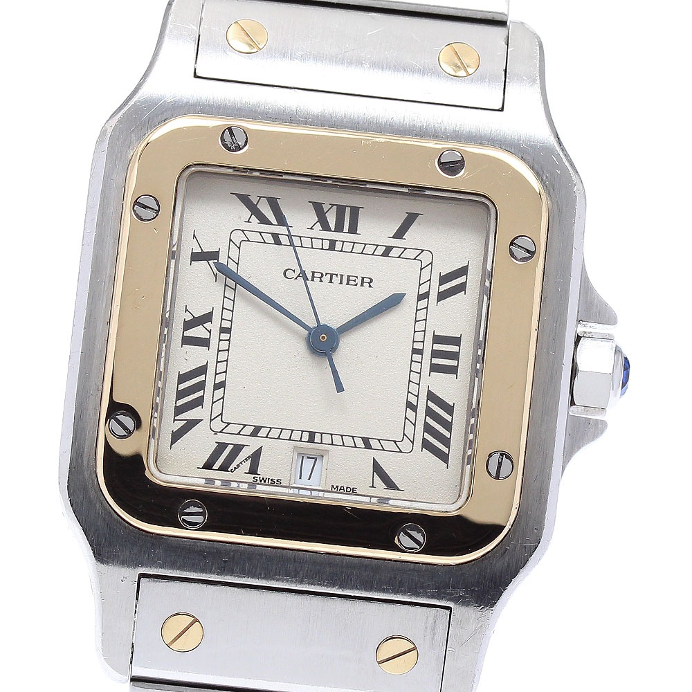 カルティエ CARTIER W20011C4 サントスガルベLM デイト クォーツ メンズ _893946【中古】
