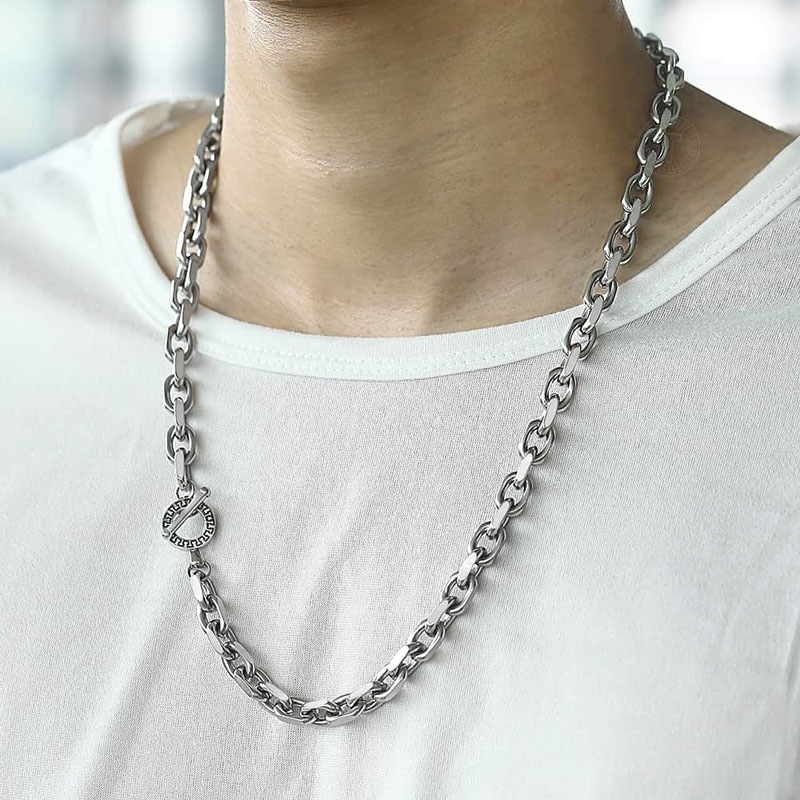 [サージカルステンレス316L製] エターナルリングステンレスネックレスチェーン 1個販売 ステンレスチェーン 銀色 シルバー メンズ レディース 男性用 女性用 マンテル stc00-00031xx