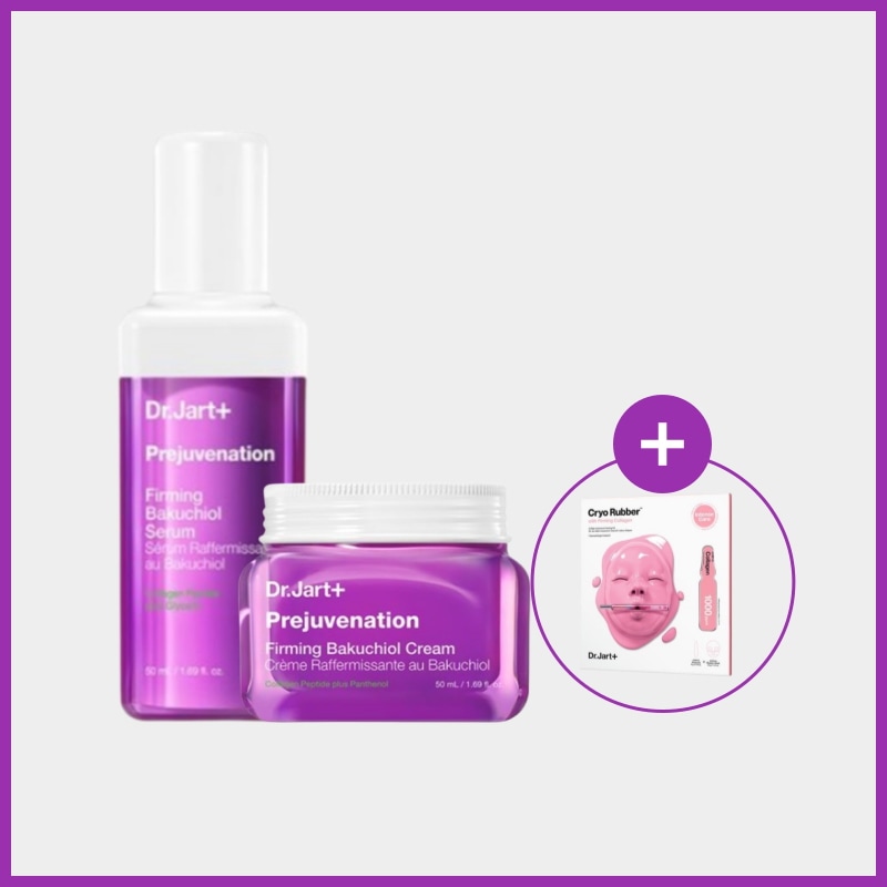 [童顔弾力セット] プリジュビネーション ファーミング バクーチオール クリーム50ml & セラム50ml (+クライオラバーファーミング1枚)