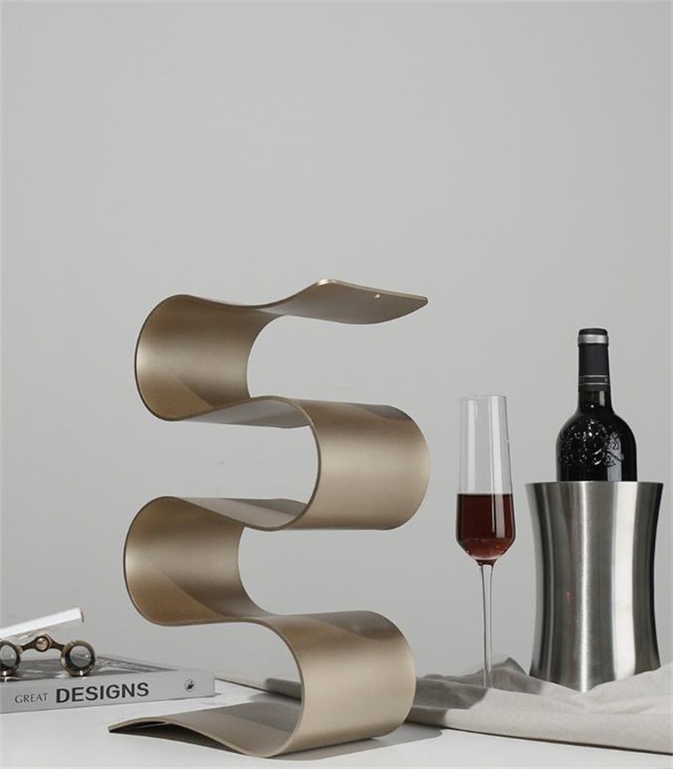 INSスタイル ワイン棚 シンプル 金属 S字 モデルルーム 売り場 バーカウンター リビング ダイニング 卓上置物 新品 シャンペンワイン棚 ステンレス
