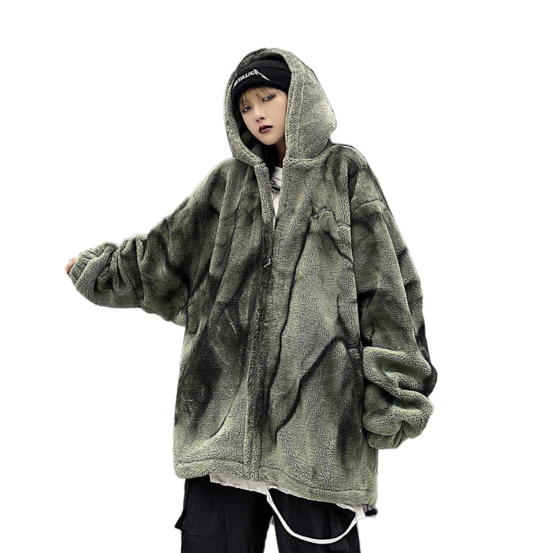 韓国ファッションボアブルゾンもこもこボリュームファー もふもふ暖かいボリュームファーコート