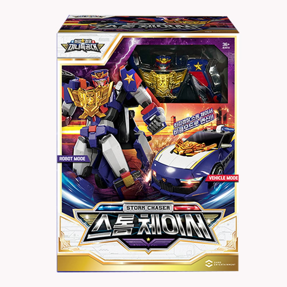 ミニ特攻隊/最強警察/ストームチェイサー/二段変身/パトロール警官/自動車/パトカー変身/変身ロボット/STORMCHASER/アクションフィギュア/ジャスティスタイタン/韓国ロボット