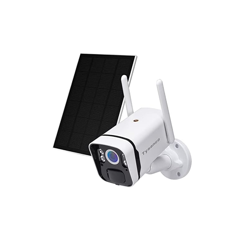 【400万高画素完全無線】Tysanco防犯カメラ 屋外 ソーラー 完全無線 Wi-Fi 電池式 9600mAh PIR動体検知 警報通知 双方向音声機能 動体検知録画 Micro SDカード（別売