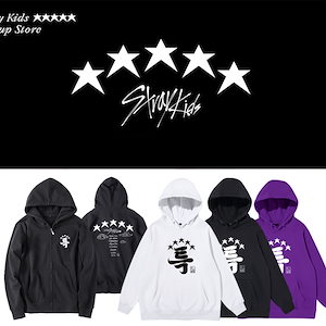 Straykids アルバム 5 Star 同じスタイルの春秋冬ルーズ パーカー ジッパー ジャケット 純綿トレーナー