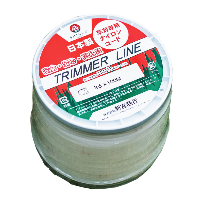 SHINGU ナイロンコード 草刈 草刈り 丸型 3.0mm 100m トリマーライン 日本製 安心 安全 芝刈 切れ味 極太 3mm 耐久力 刈払 刈払い 7,480円