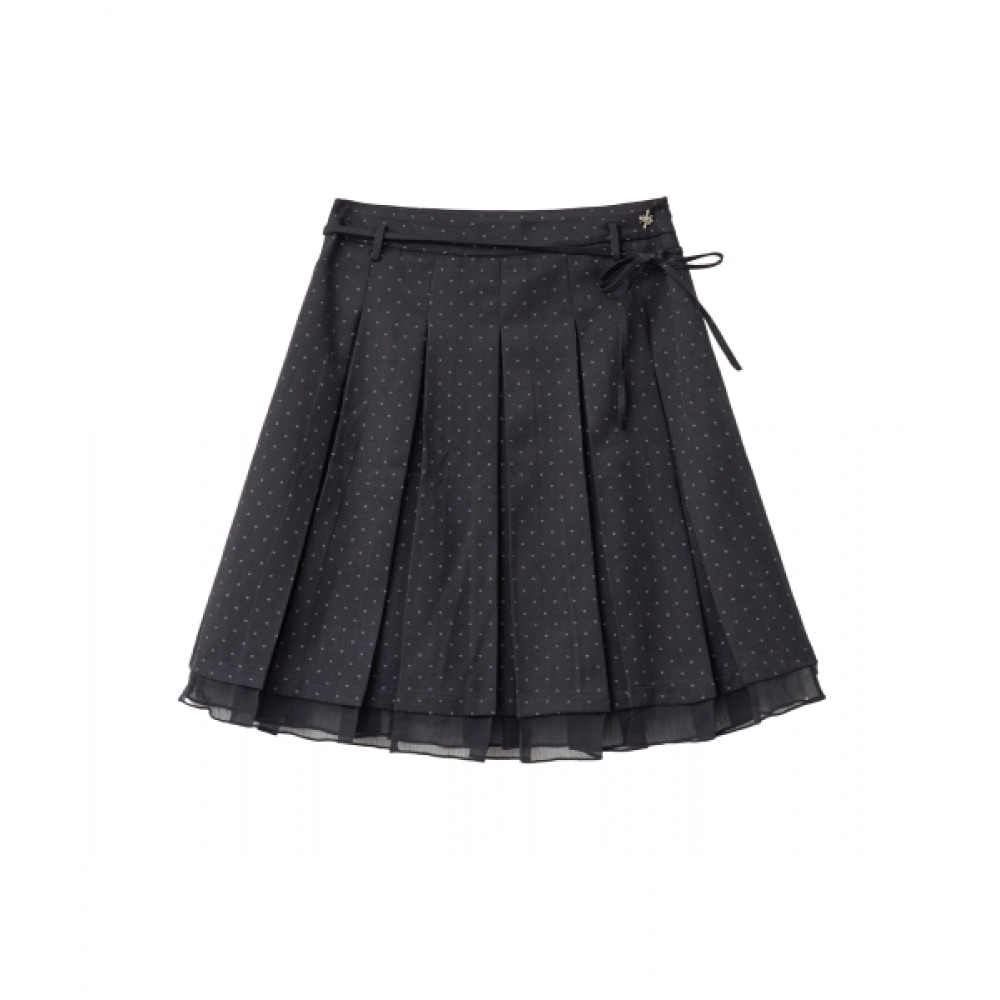 RAWGUE ドットシフォンレイヤースカート_ブラック
