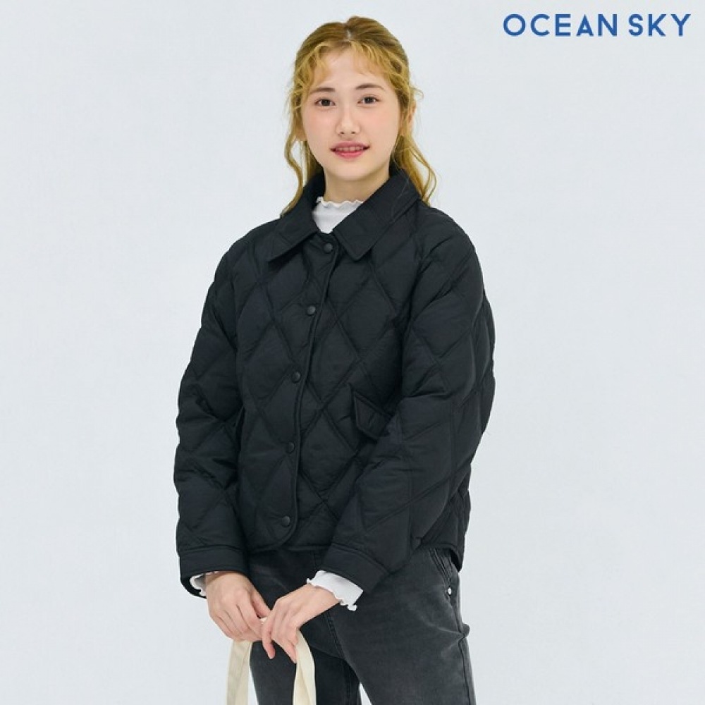 オーシャンスカイ 女の子 キルティング カラー 軽量 ダウン ジャンパー DFJG4752C03