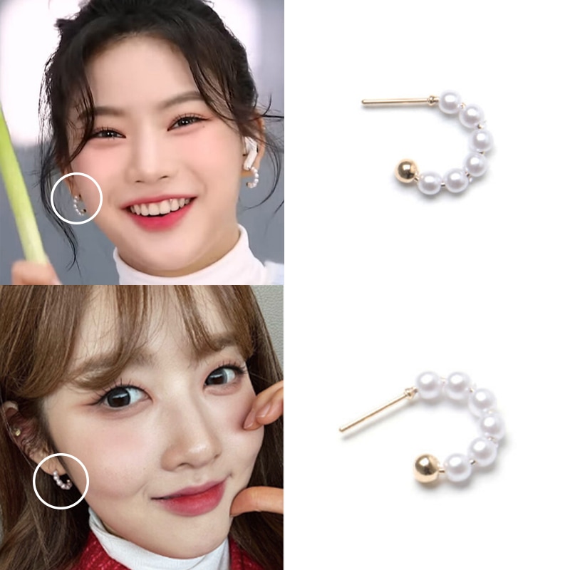 [アイサシウン着用] HB024 Ring pearl earrings セレブが愛するカスタムジュエリー ピアス 韓国の女性アイドルアクセサリー