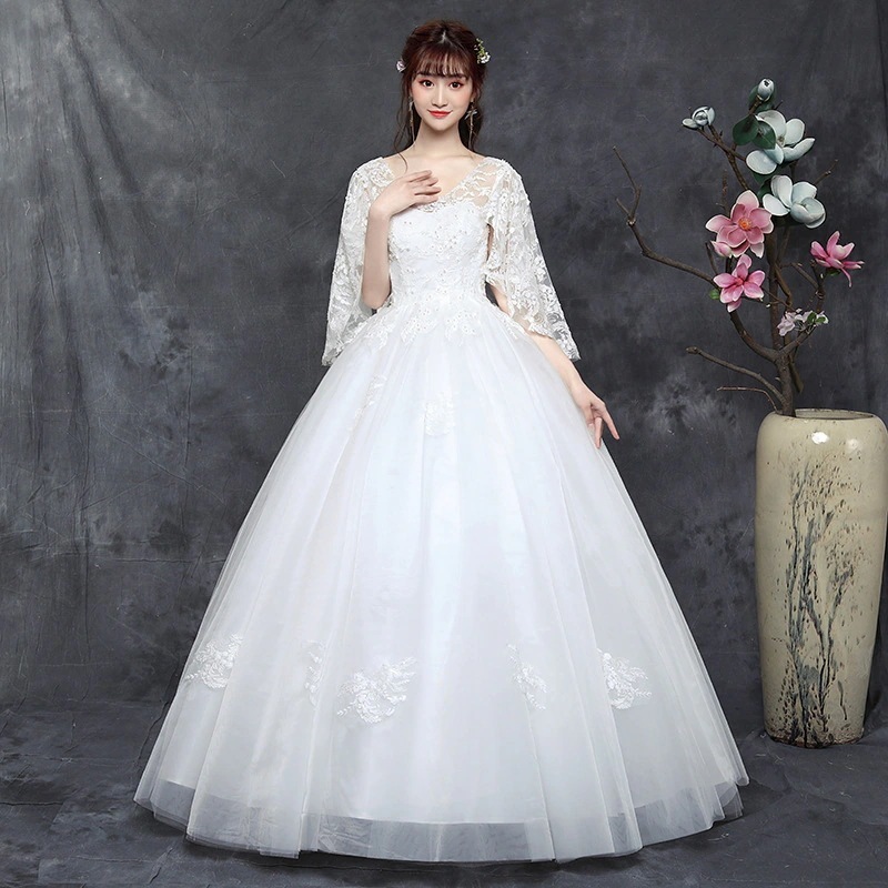 2025春と夏の大規模なサイズの女性のウェディングドレスファットスリムファットマン花嫁結婚式1つのショルダーレングスドレス