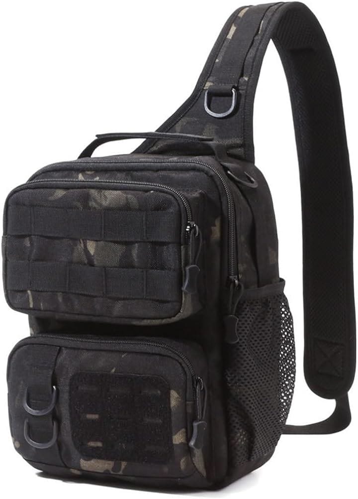 ボディバッグ タクティカル 斜めがけバッグ ミリタリー ショルダー 大容量 防水( カモフラA)