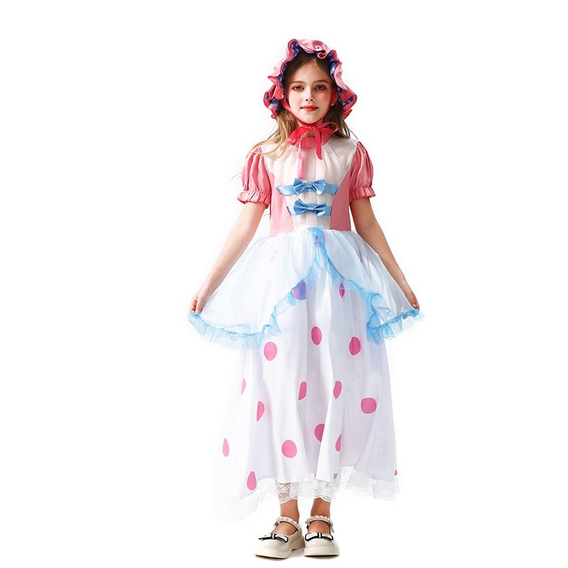 トイストーリー 子供用コスチューム コスプレ 子供服 羊飼いの女 水玉模様 ピンク ドレス ハロウィン コスチューム