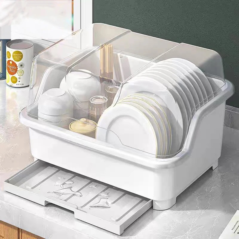 ふた付き皿水切りラック防塵プレート乾燥食器収納ボックス箸キッチンオーガナイザー用 8,507円