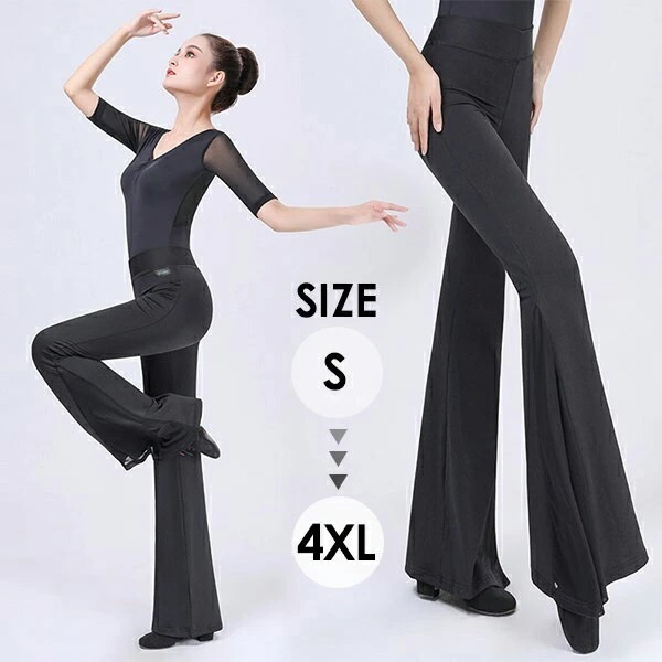 「赤字覚悟セ ール品」長パンツ ダンス用 ズボン ダンスウェア 女性用 ゴムウエスト 大きいサイズ モダンパンツ 社交ダンス 衣装 ラテンダンス 黒 レディース 社交ダンス ラテン 衣装 ラテンズボン