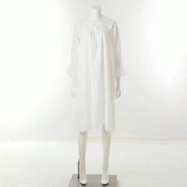 (正常) レースロマンチッククラシック 女性 長袖ガウン_C VGNA209A_IV_C