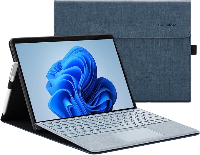 Omnpak Microsoft Surface Pro 8 2021 ケース 専用 保護カバー 表面内蔵保護カバー 多視角 スタンド ケース キーボードを収納可能軽量 薄型 ペンホルダー付き PU