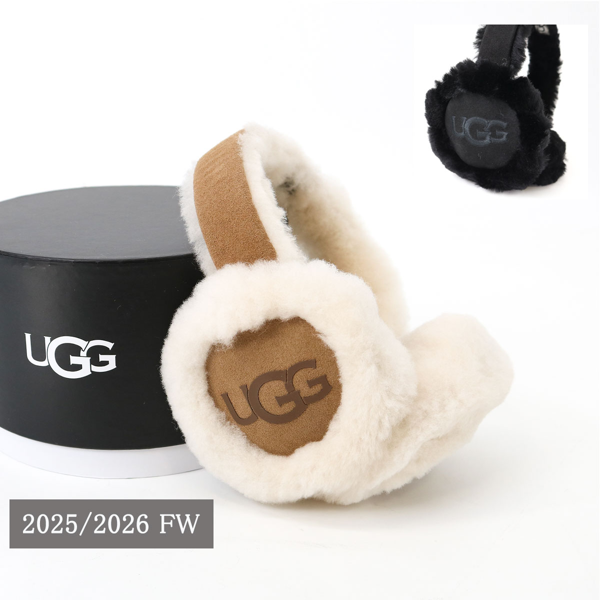 イヤーマフ 20955 SHEEPSKIN EMBROIDERY EARMUFF シープスキン エンブロイダリー イヤマフ 耳あて レディース プレゼント ギフト 防寒 ロゴBOX入り