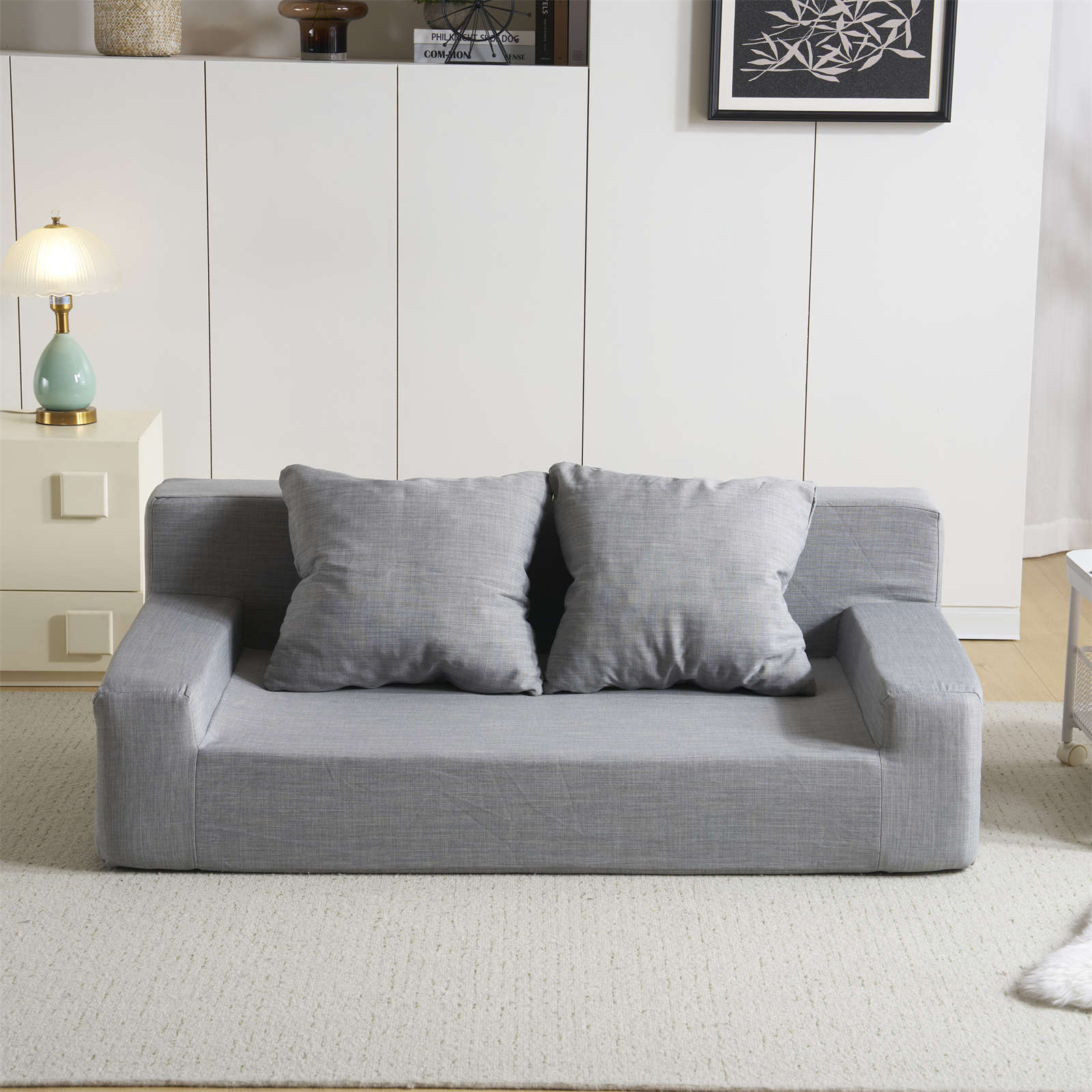 2人掛けソファベッドフロアソファ コンパクト ローソファ ソファー 1人暮らし マルチに使える 座椅子 1人掛け 完成品 運びに便利だ 圧縮梱包 高反発ウレタン 25D クッション付き DJYC320