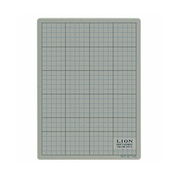 (まとめ) ライオン事務器 カッティングマット 再生PVC製 両面使用 300×220×3mm 灰/黒 CM-3012 1枚 (×10セット)