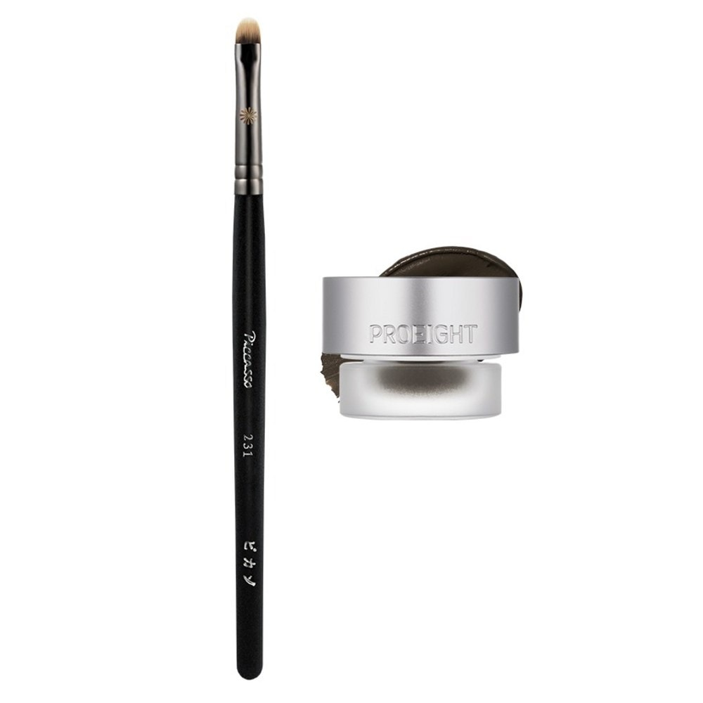 プロエイトステイオンジェルアイライナー+ピカソ231アイライナーブラシセット04ミュートブラウン1セット