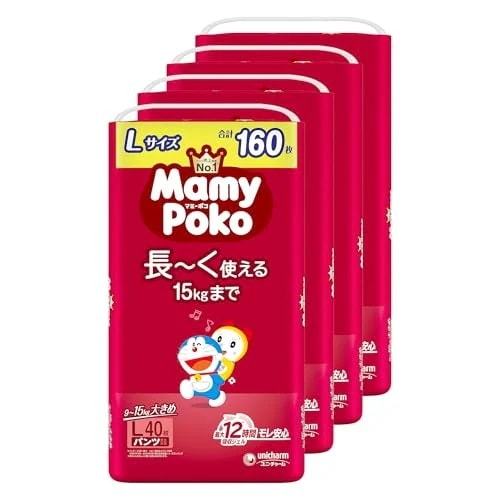 【パンツ Lサイズ】マミーポコ パンツ ドラえもん オムツ (9~15kg)160枚(40枚×4) [ケース品] 【.co.jp】