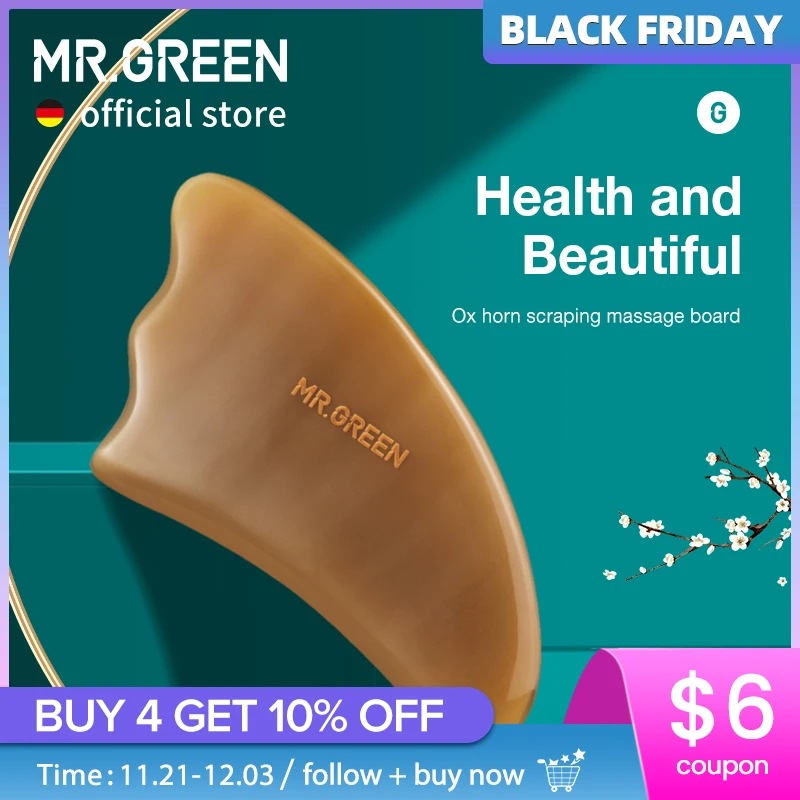 Mr.green guasha-マッサージボード,角,顔,首,マッサージツール,スパ,首の痛みを和らげます