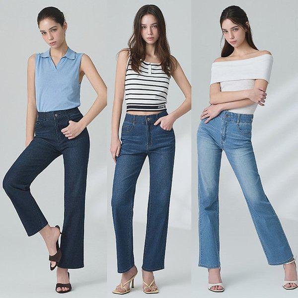 26SS 女性 夏 ライクラ デニム 3種