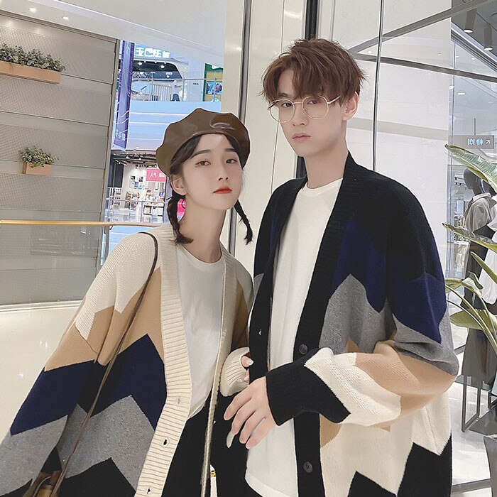 セーターレディースカップルニットカーディガンペアルックペアセーター長袖厚手ニット春秋冬セーターメンズ