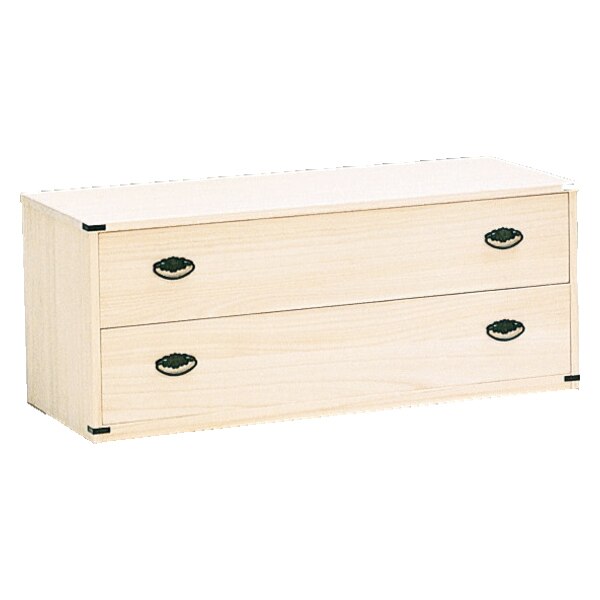 総桐チェスト 2段 桐たんす ロウ引き仕上 日本製 幅100cm