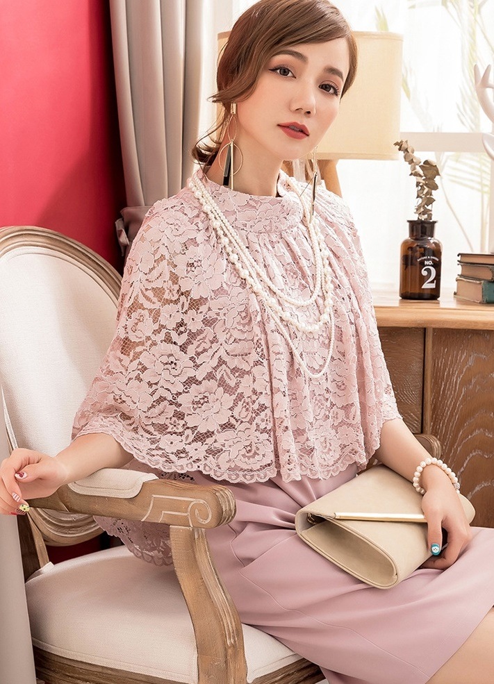 1727. レーストップスドレス（ピンク）2019 春夏 sale 結婚式 二次会 パーティー お呼ばれ 女子会 レストラン 発表会