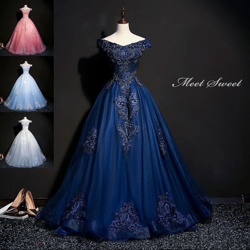 ウェディングドレス ウエディングドレス カラードレス ステージ衣装 ネイビー ピンク ライトブルー グレー 演奏会 ロングドレス 発表会ドレス コンサート コンクール ウェディング 舞台衣装 大人 大