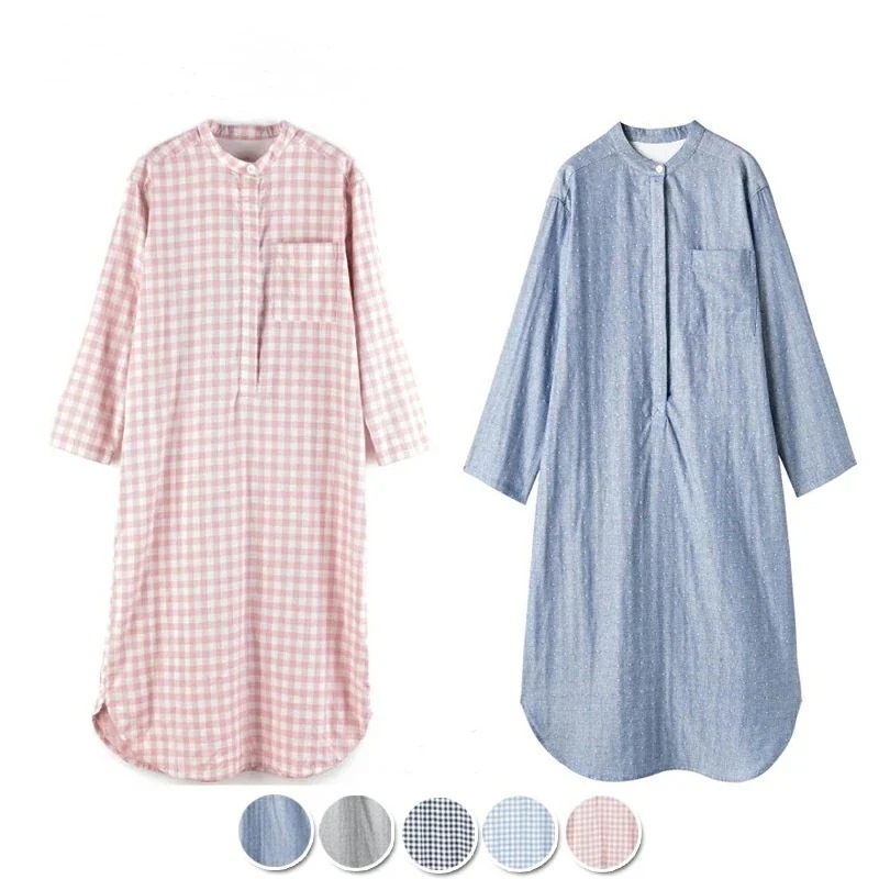 1つ買うと10個無料ネグリジェ パジャマ 綿％ パジャマ ワンピース ウェア コットン％ ガーゼワンピース パジャマ レディース 前開き 授乳 入院時 プレゼント マタニティ 母 女性