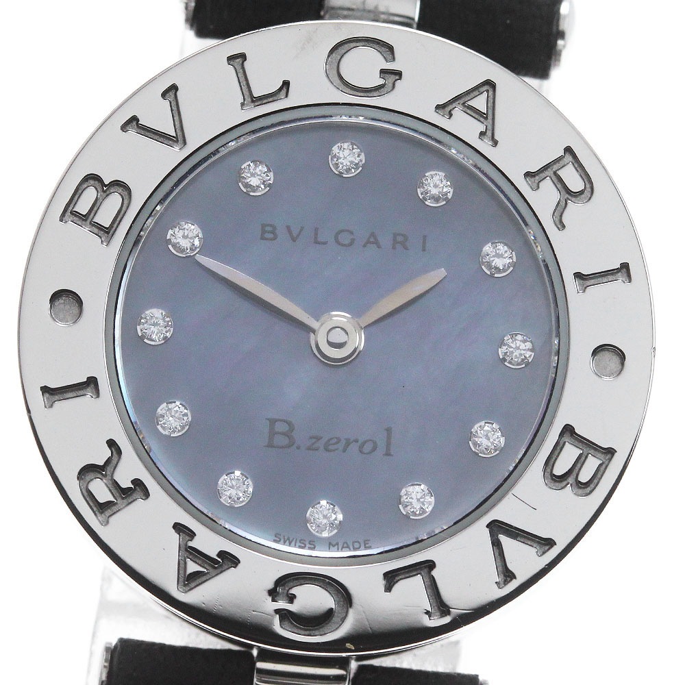 ブルガリ BVLGARI BZ22S B-zero1 12Pダイヤ ブルーシェル文字盤 クォーツ レディース 良品 _844370【中古】