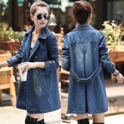 コート レディース スリム見え デニム トレンチコート アウター ミドル丈 薄手