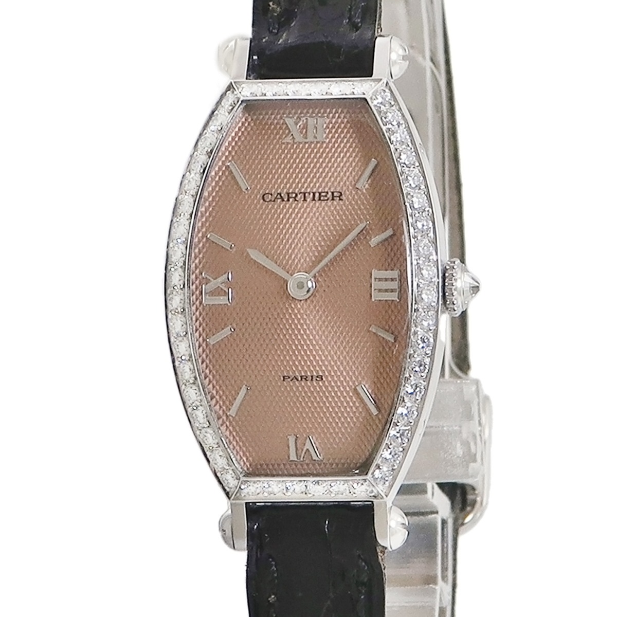 トノー SM WA502051 手巻き レディース K18WG無垢 純正ダイヤ ローマ 3年保証