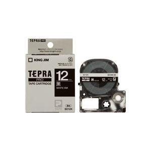(業務用50セット) キングジム テプラPROテープ/ラベルライター用テープ 幅：12mm SD12K 黒に白文字