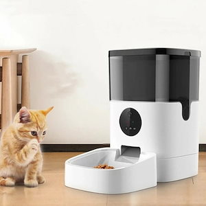 ペット自動給餌器 カメラ 4L スマホ 犬 猫 定時定量 タイマー自動 自動餌やり機 遠隔操作 録