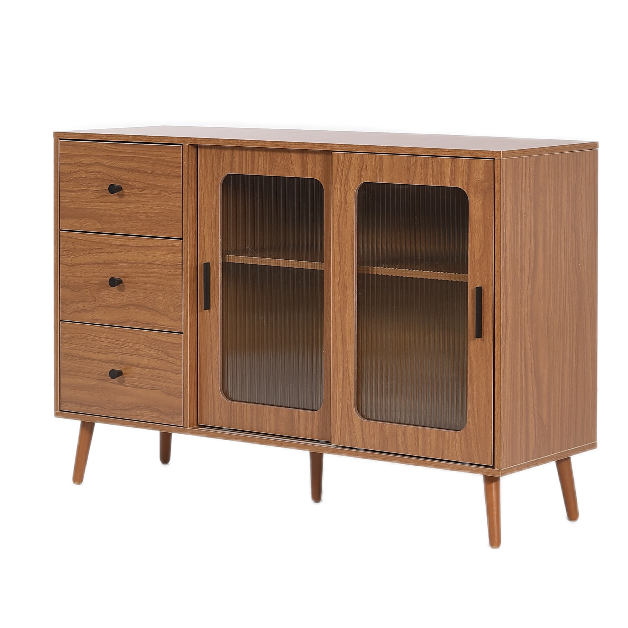 【国内発送】302キャビネット サイドボード 食器棚 キッチンキャビネット チェスト 引き出し付き 引き戸 大容量 収納棚 リビング 収納 ローボード 収納チェスト サイドボード 扉付き 引き戸 リビ