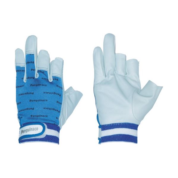 （まとめ）ペンギンエースジャパン オープンフィンガー ブルー Mサイズ TH-533 1双[x3]