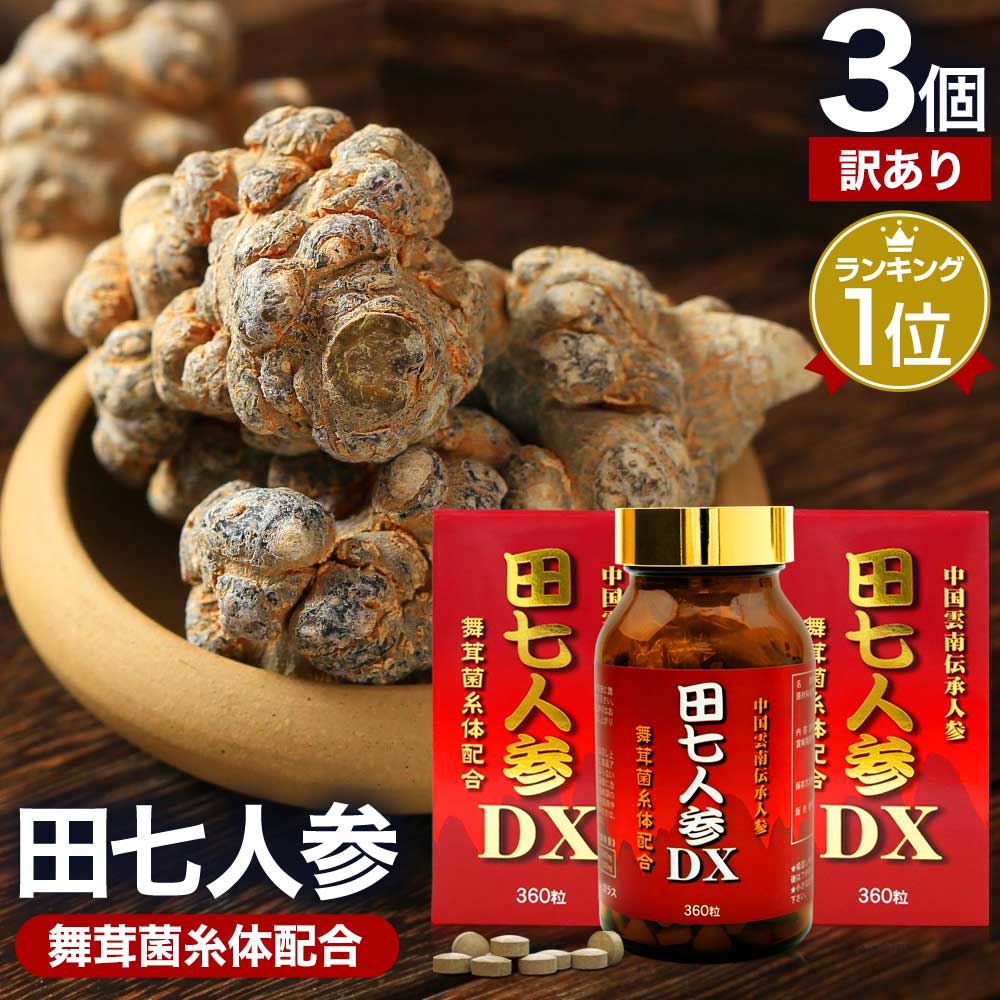 訳あり 田七人参DX 360粒*3個 約90日分 賞味期限2026年7月以降 サプリメント サプリ