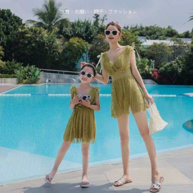 親子ペアルックswimwear 水着 体型カバー 親子コーデ 子供水着 女の子水着 韓国風 swimsuit ワンピース おしゃれ 夏 ビーチ 海 温泉 レディースファッション 水着 可愛 プール