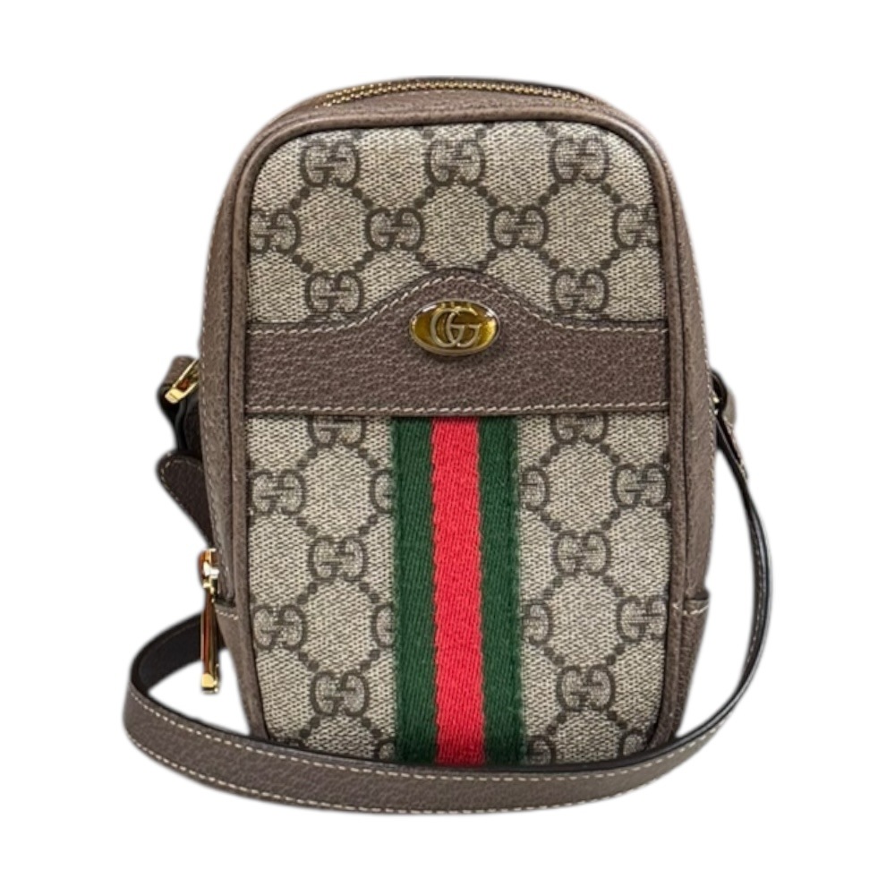 グッチ ミニポシェット オフィディア ショルダーバッグ GGスプリームキャンバス 546595 ベージュ GUCCI 中古 美品