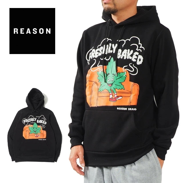REASON リーズン パーカー フーディー スウェット 裏起毛 BLACK ブラック 黒 メンズ 男性 レディース 女性 FRESHLY BAKED HOODIE